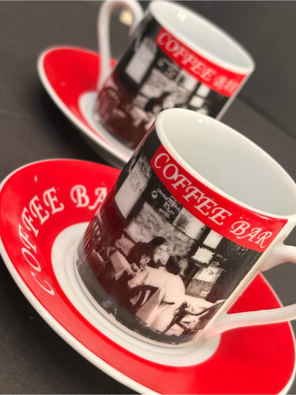 Red Espresso Cup and Saucer Set of 2